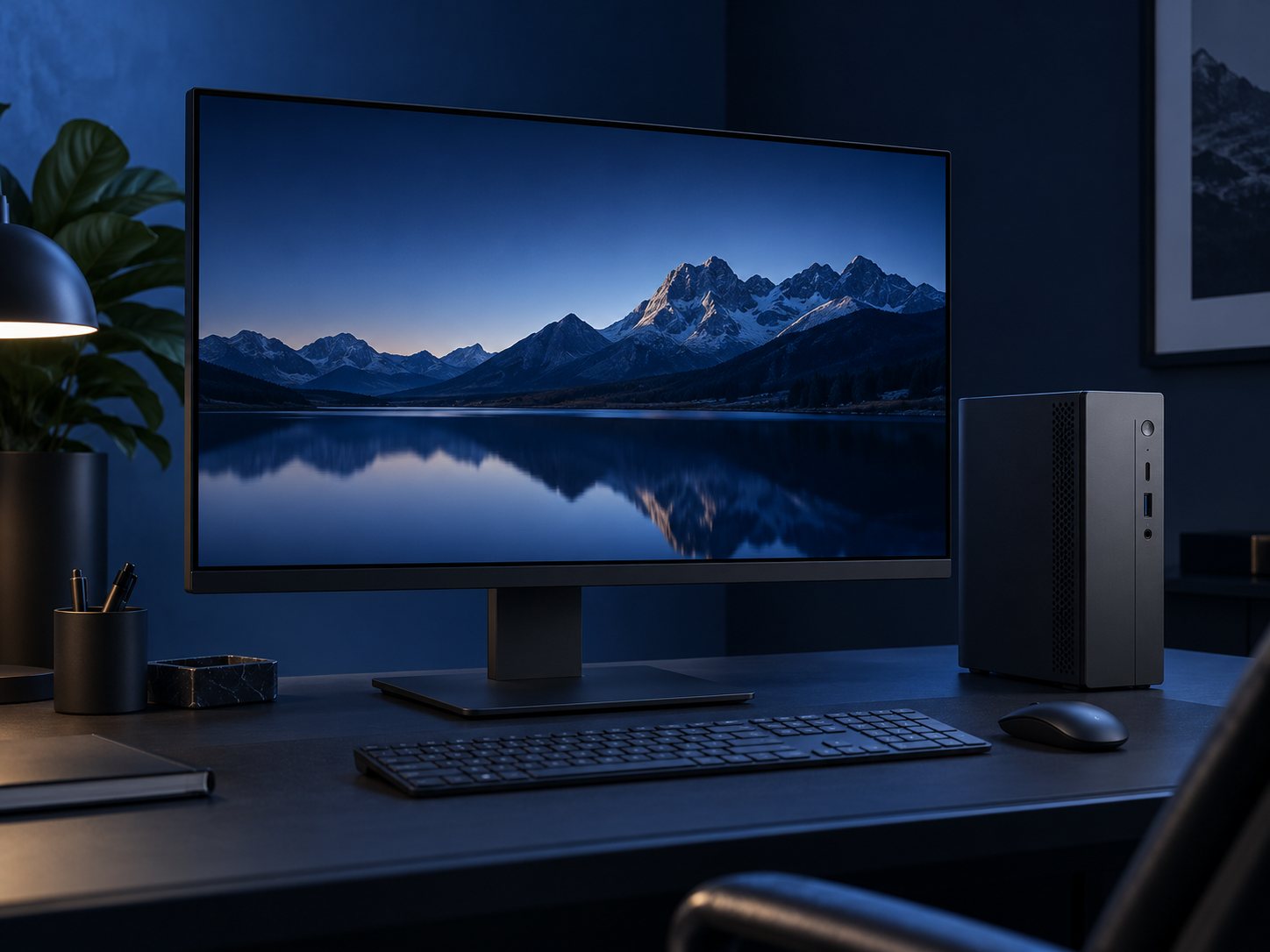 Desktop computer workspace